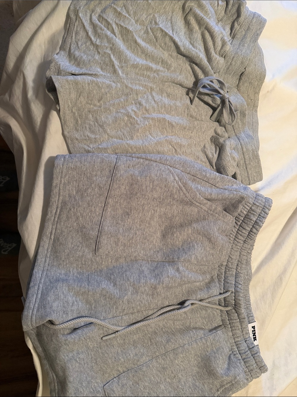 PINK Victoria's Secret Heather Gray Knit Drawstring Shorts women medium